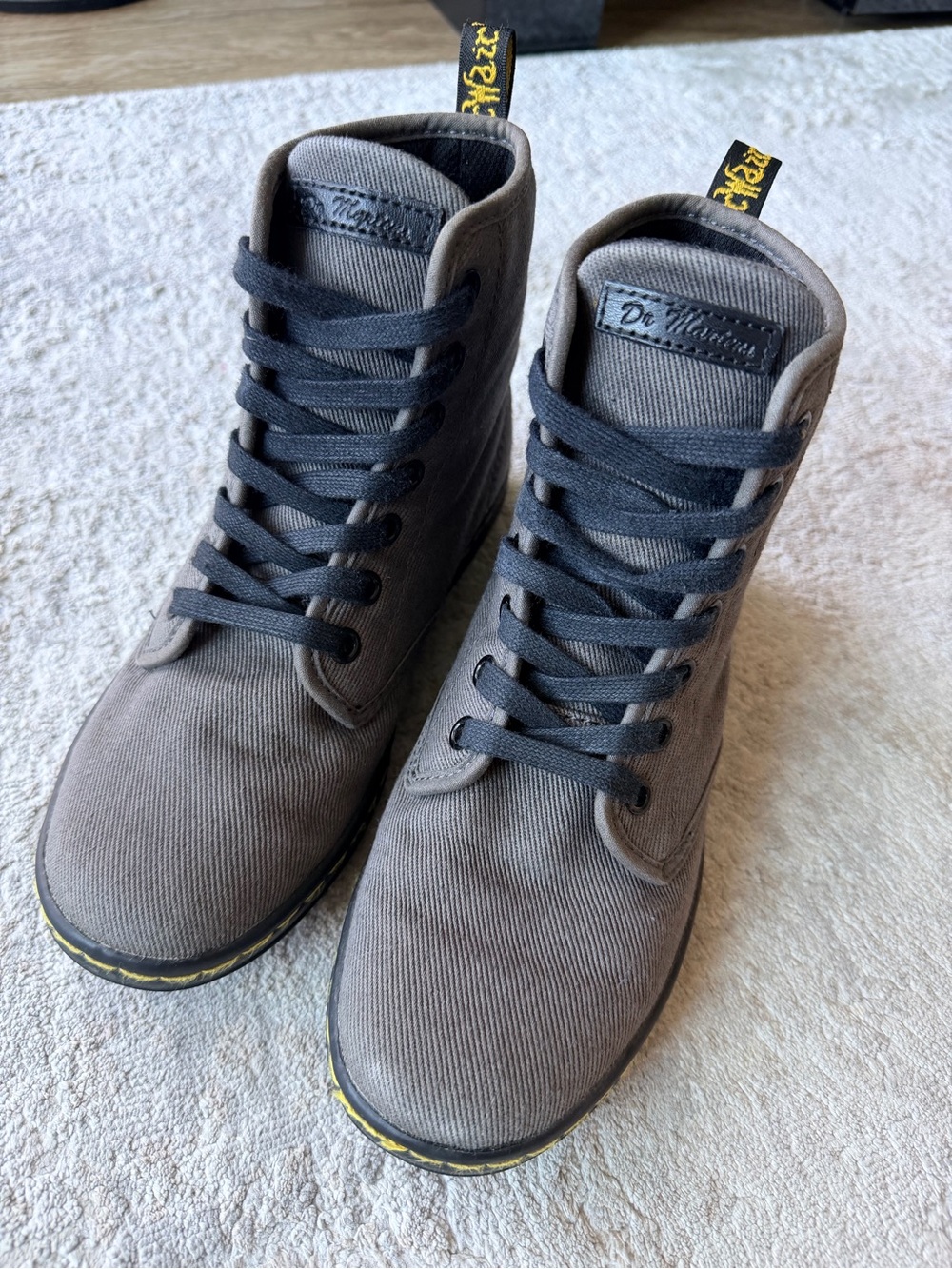 Dr. Martens Shoreditch Gray Canvas Boots US 5